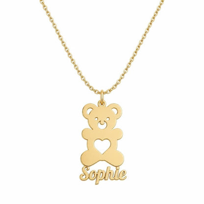 CUTE BEAR NECKLACE GOLD - ROSOKI