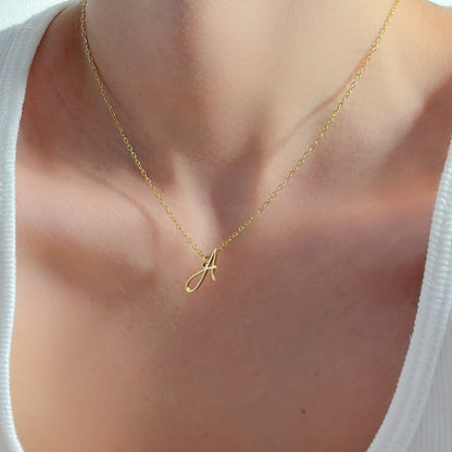 DAINTY CURSIVE INITIAL NECKLACE