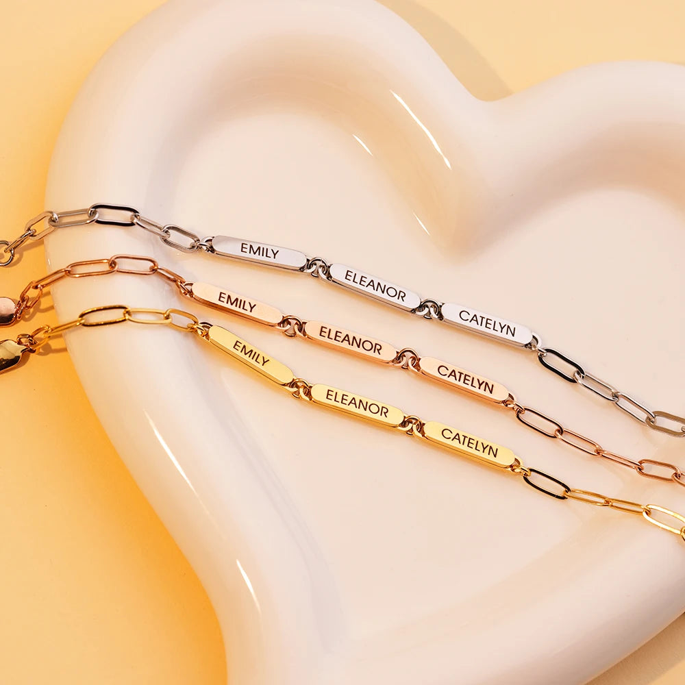 Paper clip name bracelet - Rosoki