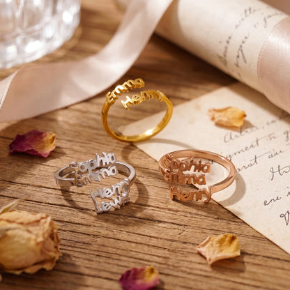 AMORA PERSONALIZED NAME RING - ROSOKI