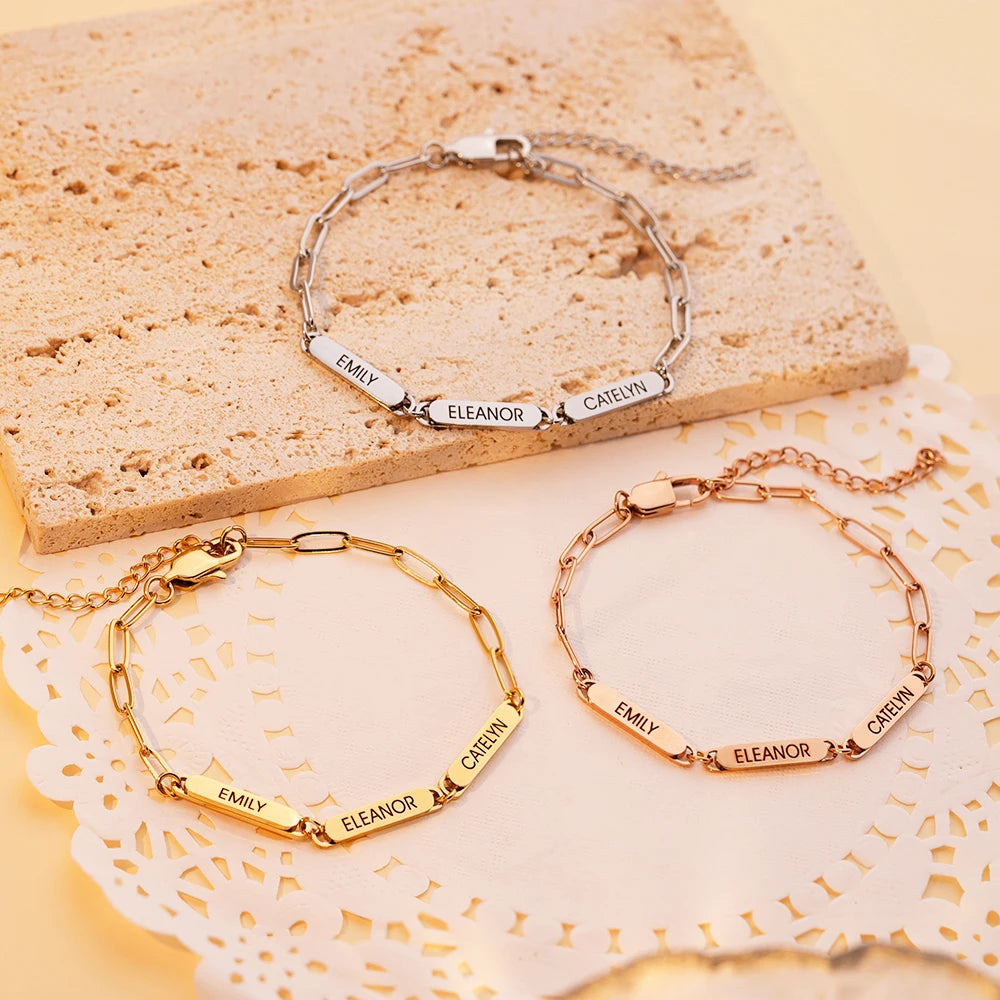 Paper clip name bracelet - Rosoki