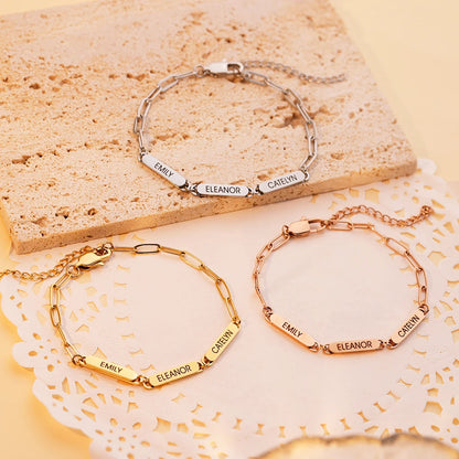 Paper clip name bracelet - Rosoki