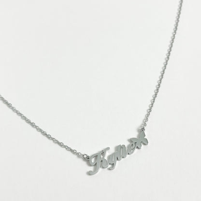 SILVER PERSONALISED BUTTERFLY NAME NECKLACE