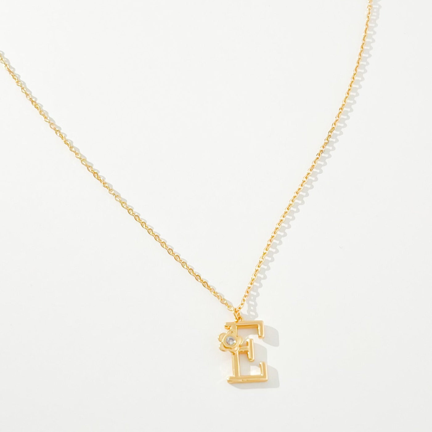 FLOWER INITIAL NECKLACE